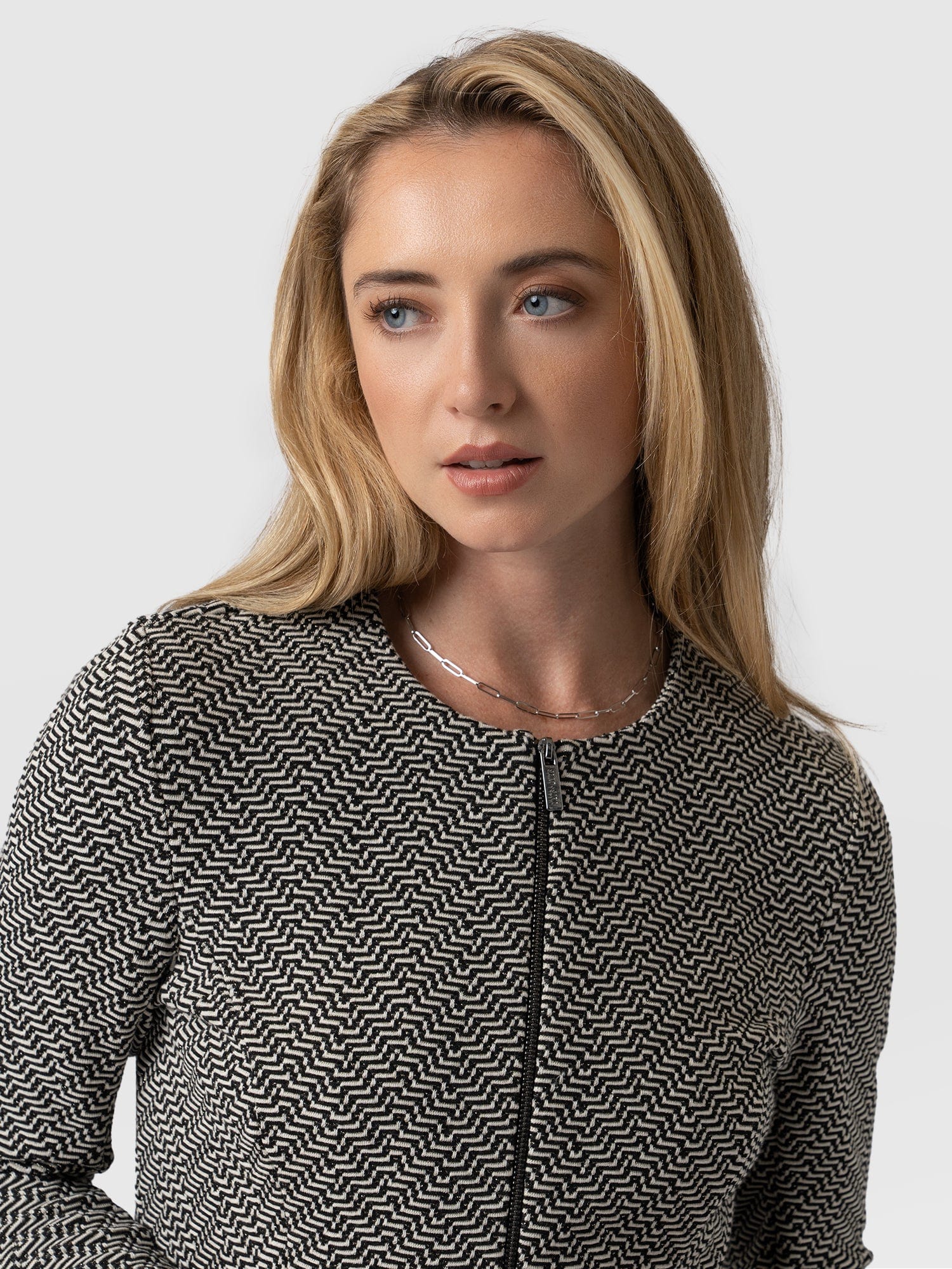 Florence Jacket Cream Lurex Jacquard - Women's Jackets | Saint + Sofia® USA